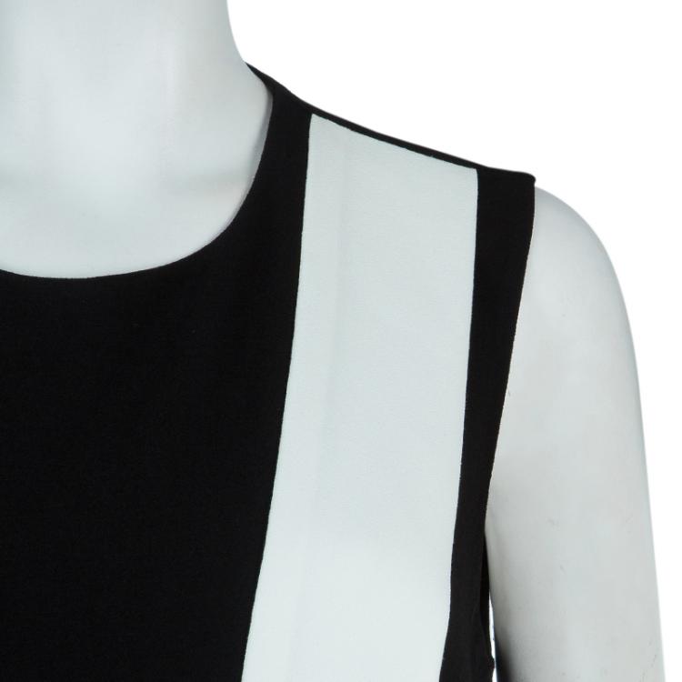 Pre Owned Joseph Monochrome Colorblock Sleeveless Dress L