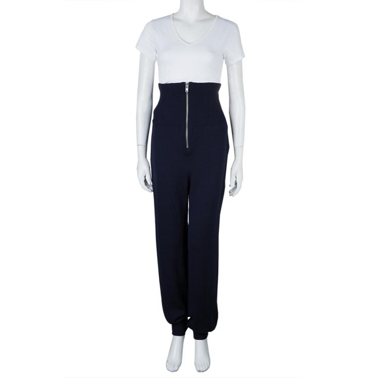Pre Owned Joseph Navy Blue High Waist Wool Jogger Pants L