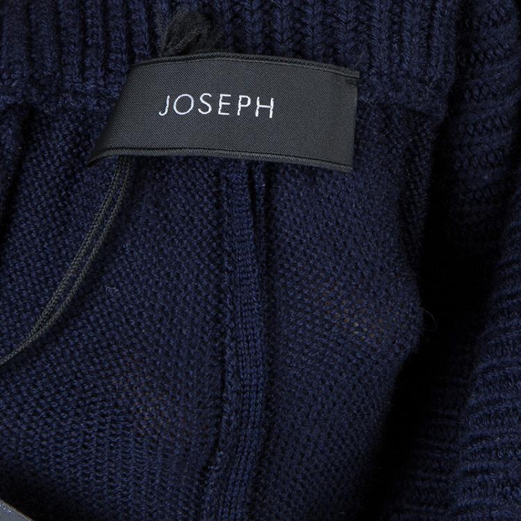 Pre Owned Joseph Navy Blue High Waist Wool Jogger Pants L