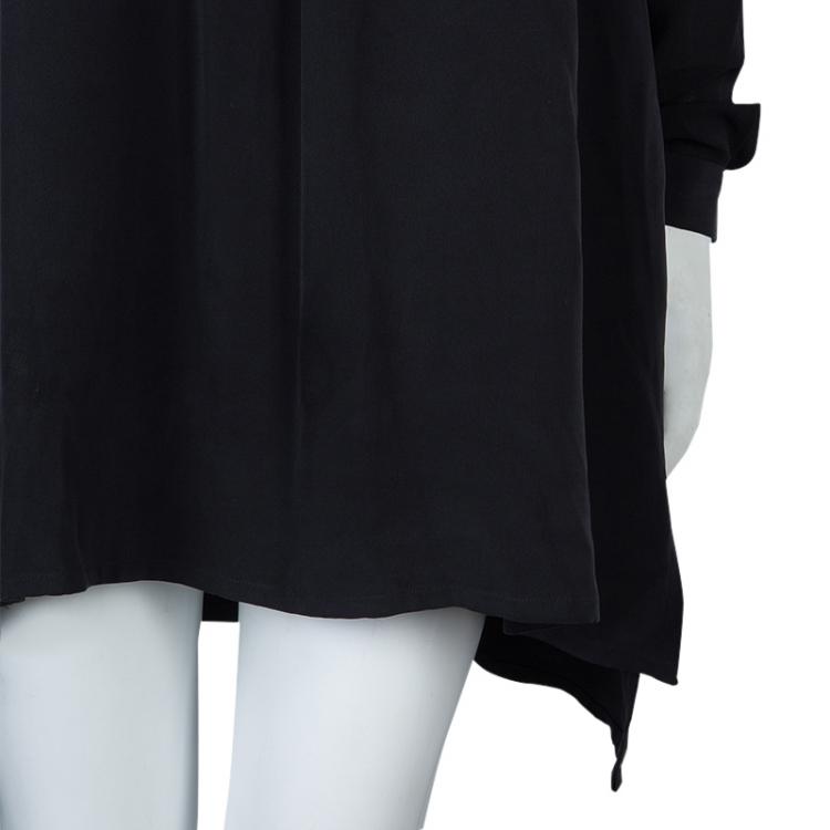 Pre Owned Joseph Black Matte Silk Sheer Sleeve Tunic Dress S