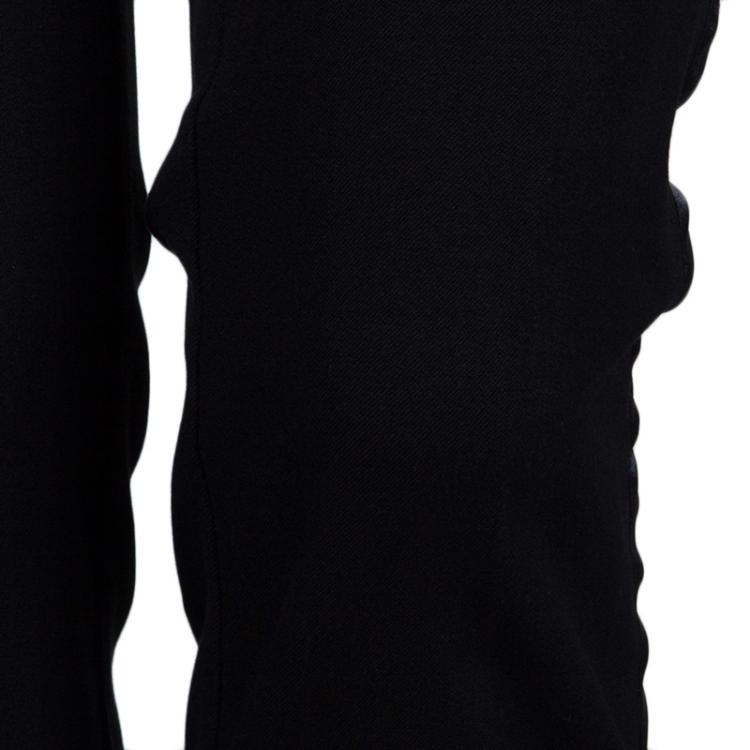 Pre Owned Joseph Black Satin Side Piping Detail Trousers M