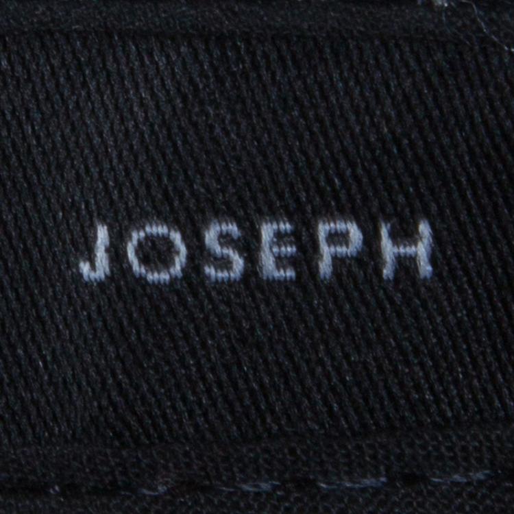 Pre Owned Joseph Black Satin Side Piping Detail Trousers M