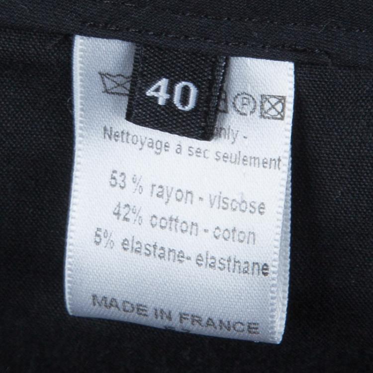 Pre Owned Joseph Black Satin Side Piping Detail Trousers M