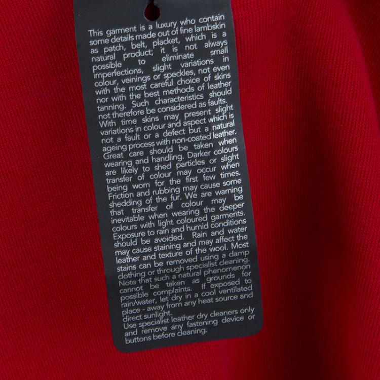 Pre Owned Joseph Red Knit Leather Patch Detail Shift Dress XS