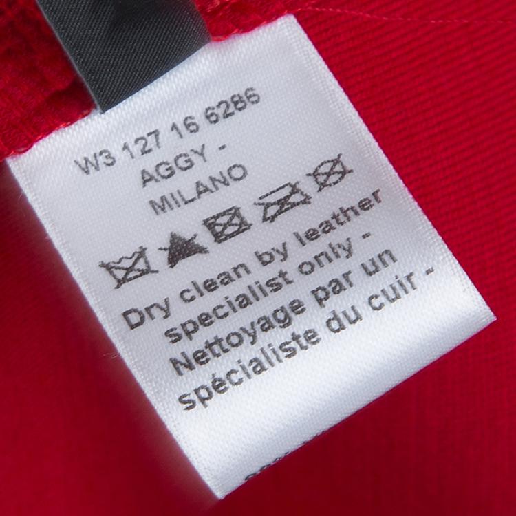Pre Owned Joseph Red Knit Leather Patch Detail Shift Dress XS