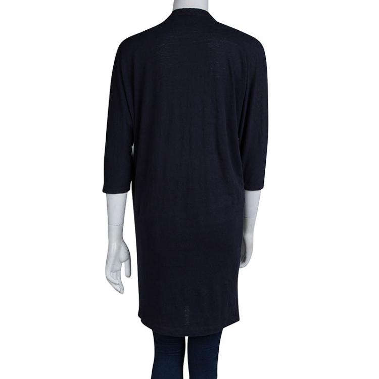 Pre Owned Joseph Navy Blue Linen Jersey Tunic M
