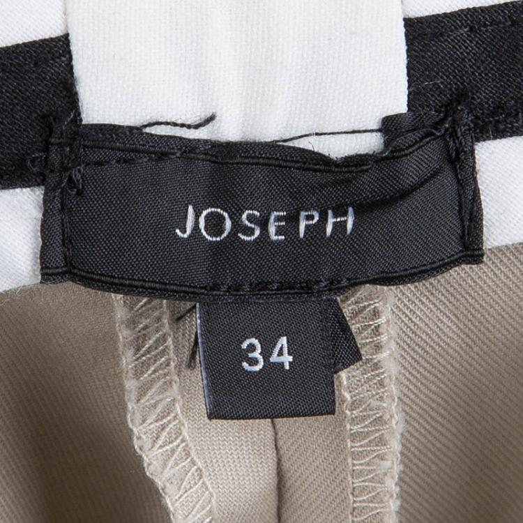 Pre Owned Joseph Beige Cotton Skinny Trousers S