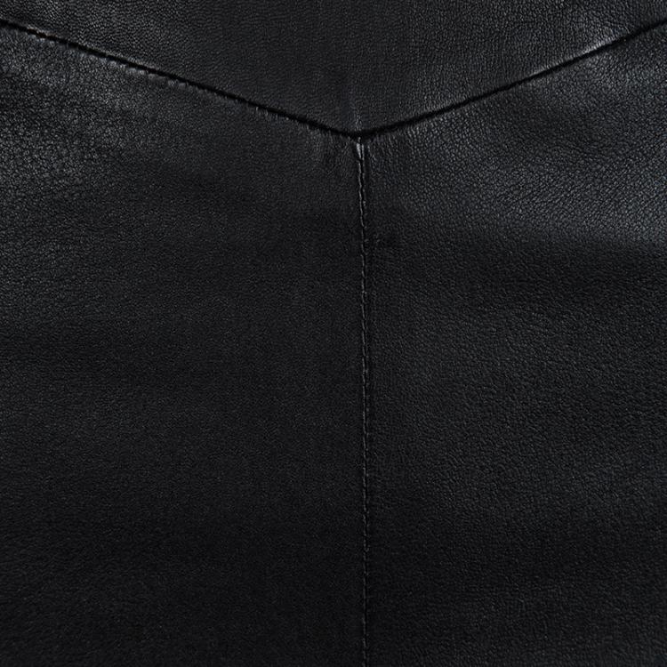 Pre Owned Joseph Black Claire Leather Pencil Skirt S