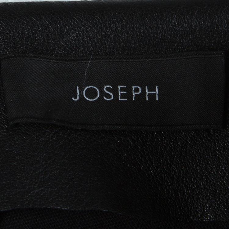Pre Owned Joseph Black Claire Leather Pencil Skirt S