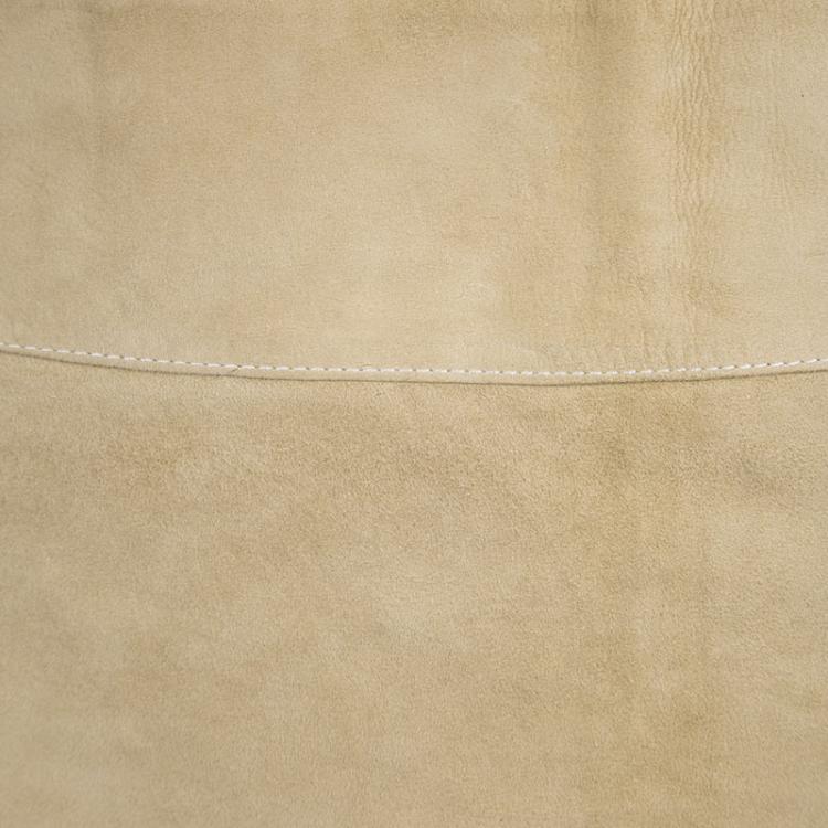 Pre Owned Joseph Beige Goat Skin Suede Mini Skirt XS
