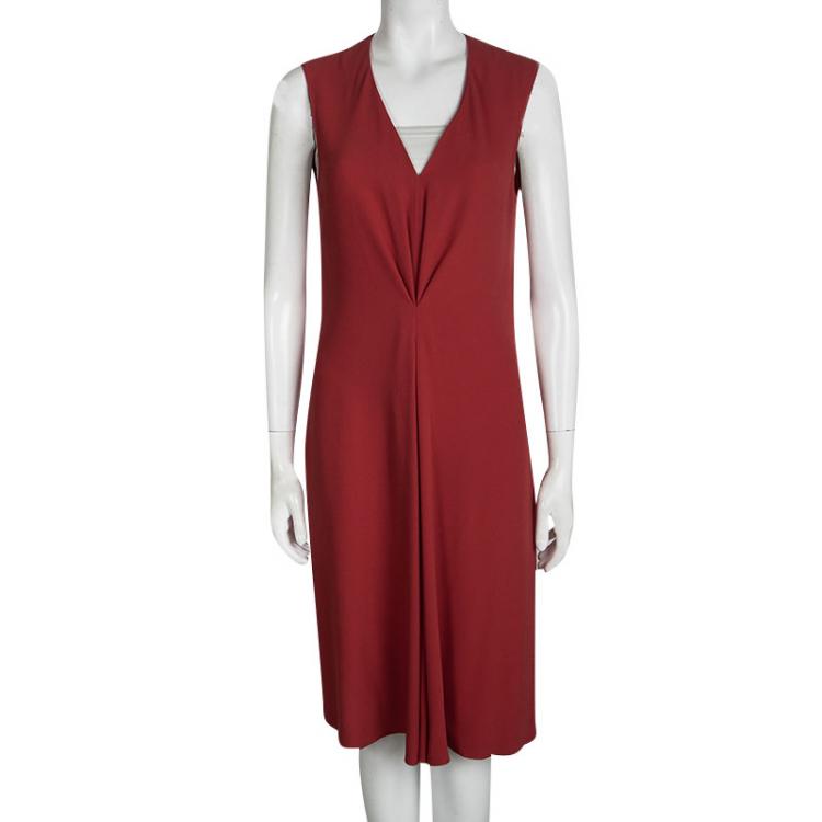 Pre Owned Joseph Red Stretch Crepe Yvonne Dress M