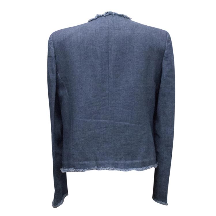 Pre Owned Joseph Blue Pocket Detail Denim Jacket L