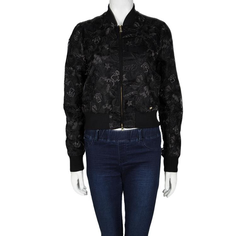 Louis Vuitton Women's Zip Up Collar Bomber Jacket Embroidered