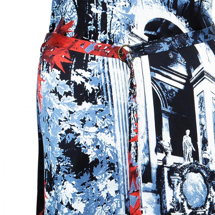 Pre Owned Just Cavalli Multi Print Silk Dress M