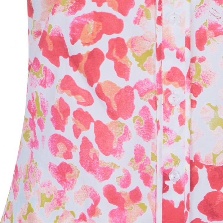 مملوكة مسبقًا Just Cavalli Multicolor Floral Button Down Cotton Shirt M
