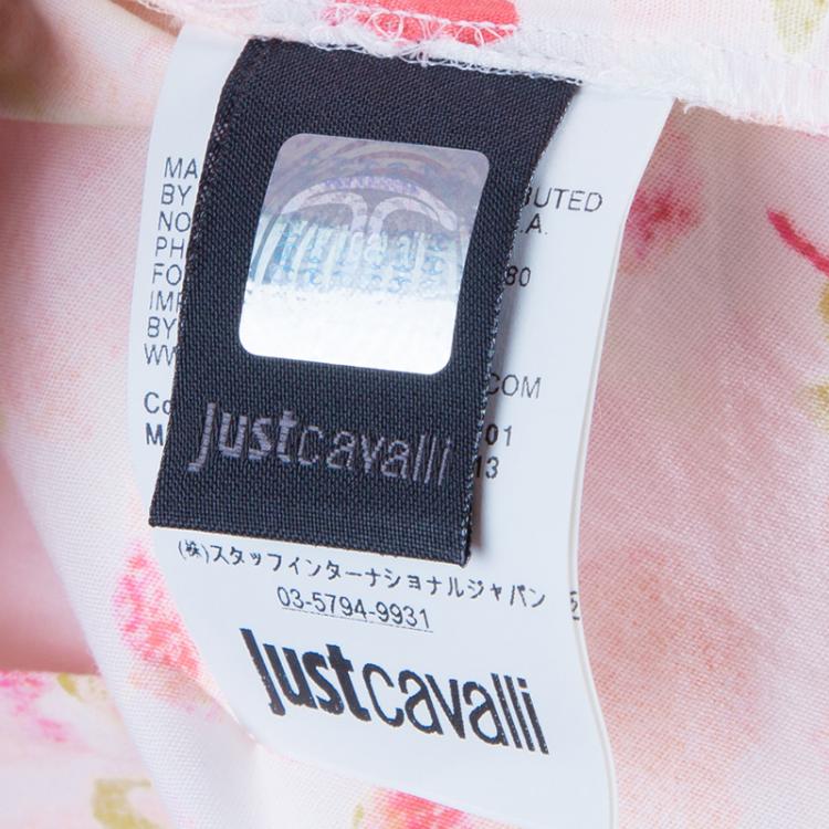 مملوكة مسبقًا Just Cavalli Multicolor Floral Button Down Cotton Shirt M