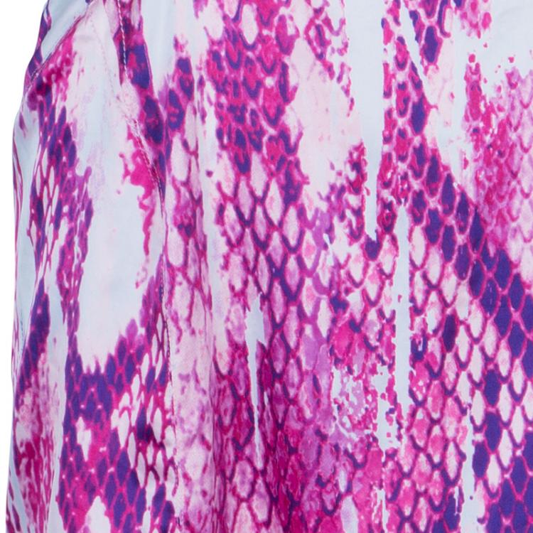 Pre Owned Just Cavalli Purple Snake Print Silk Dress L
