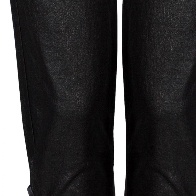 Pre Owned Just Cavalli Charcoal Grey Metallic Finish Pants L