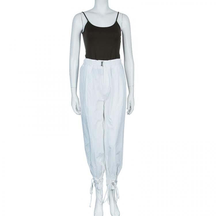Pre Owned Just Cavalli White Lace up Detail Pants S