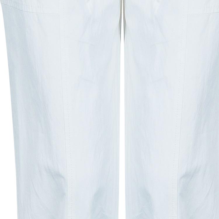 Pre Owned Just Cavalli White Lace up Detail Pants S