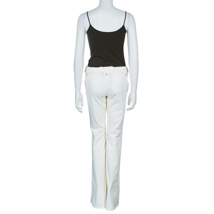Pre Owned Just Cavalli White Wide Leg Denim Pants M