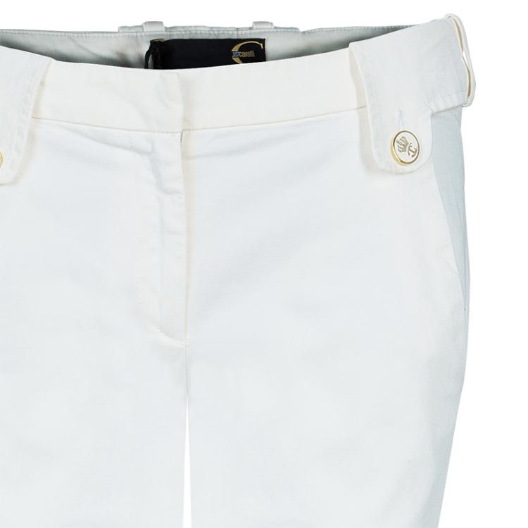 Pre Owned Just Cavalli White Wide Leg Denim Pants M