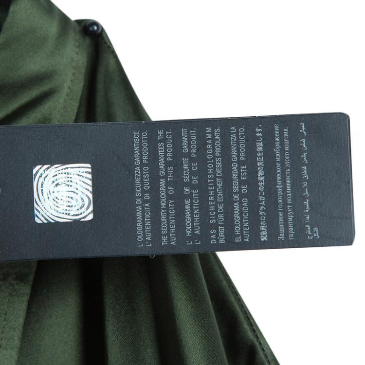 Pre Owned Just Cavalli Green Silk Long Sleeve Top M
