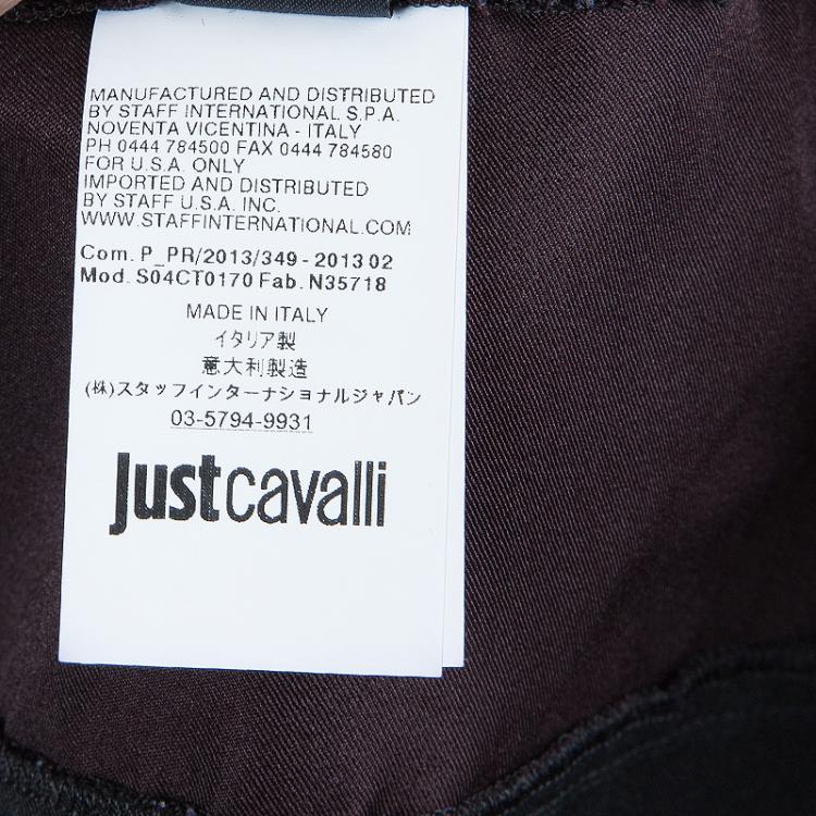 مملوكة مسبقًا Just Cavalli Black Lace Insert Long Sleeve Dress M