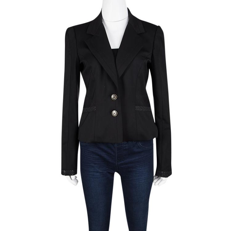 Pre Owned Just Cavalli Black Notched Collar Tailored Blazer M
