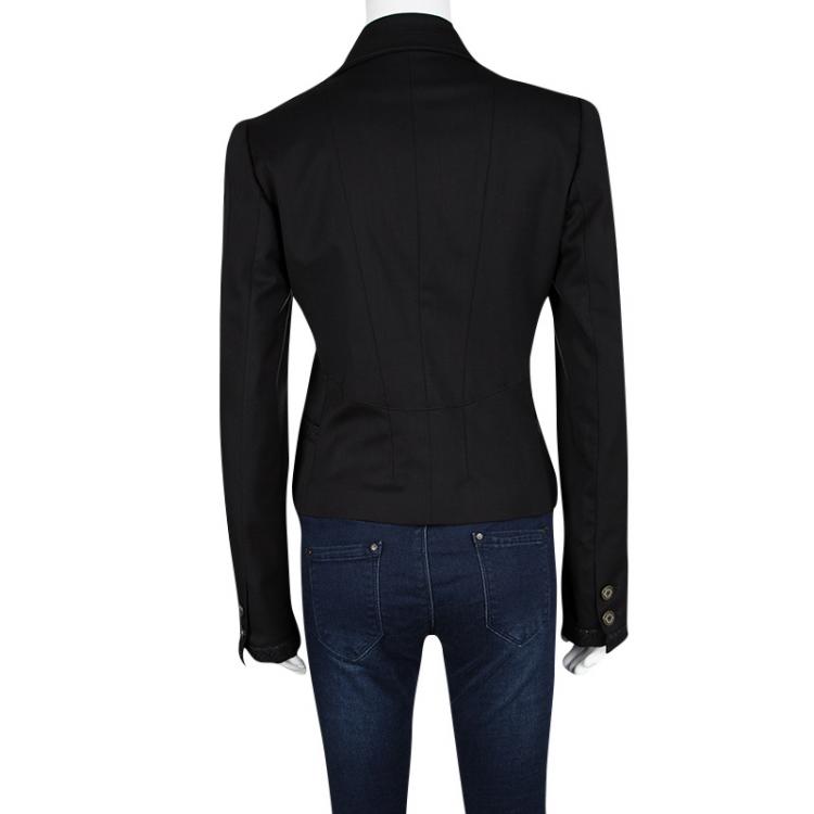 Pre Owned Just Cavalli Black Notched Collar Tailored Blazer M
