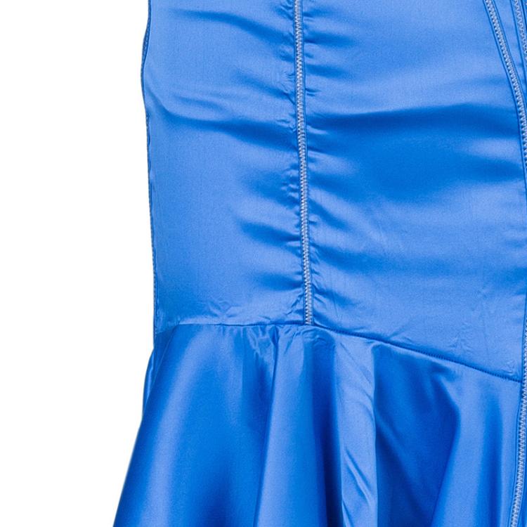 Pre Owned Just Cavalli Blue Wrinkle Effect Skirt S