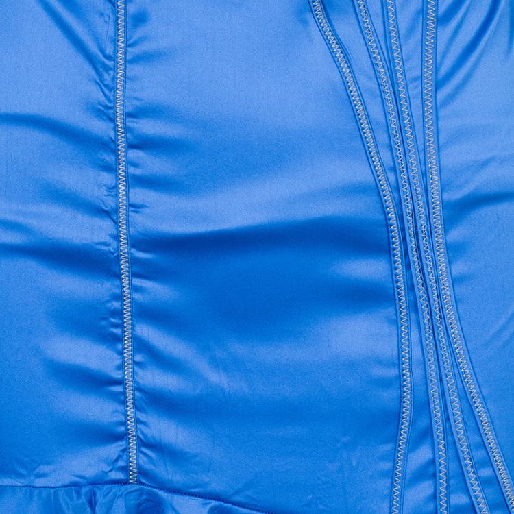 Pre Owned Just Cavalli Blue Wrinkle Effect Skirt S