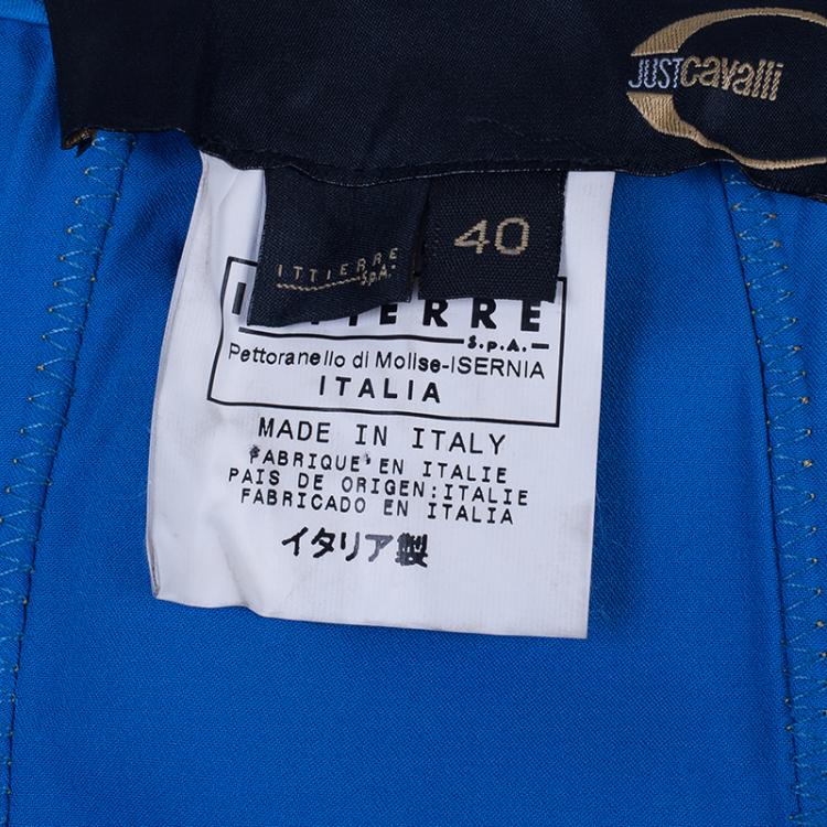 Pre Owned Just Cavalli Blue Wrinkle Effect Skirt S