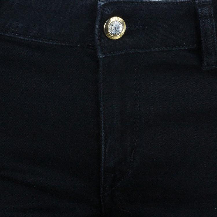 Pre Owned Just Cavalli Black Embellished Pocket Skinny Jeans M