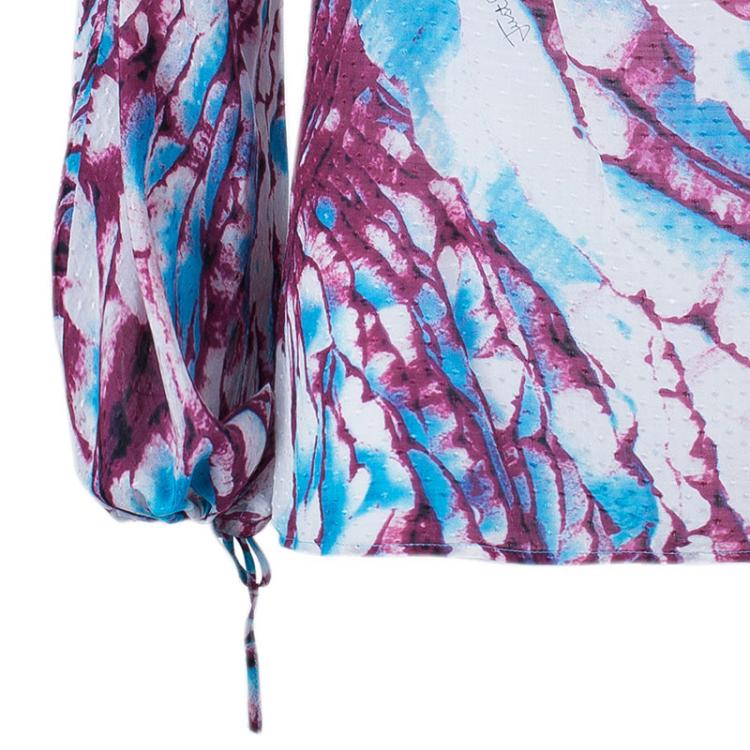Pre Owned Just Cavalli Printed Cotton Multicolor Top S