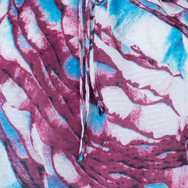 Pre Owned Just Cavalli Printed Cotton Multicolor Top S
