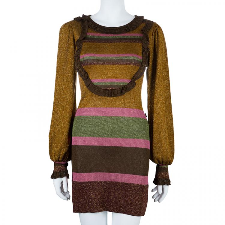 Pre Owned Just Cavalli Metallic Knit Dress S