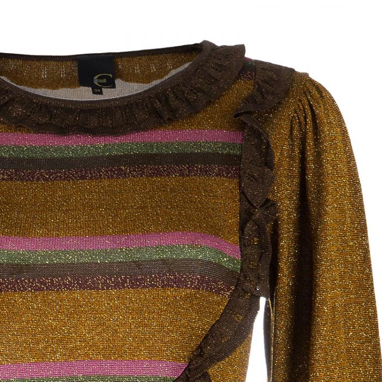 Pre Owned Just Cavalli Metallic Knit Dress S