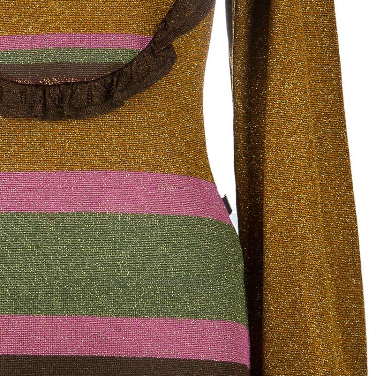 Pre Owned Just Cavalli Metallic Knit Dress S