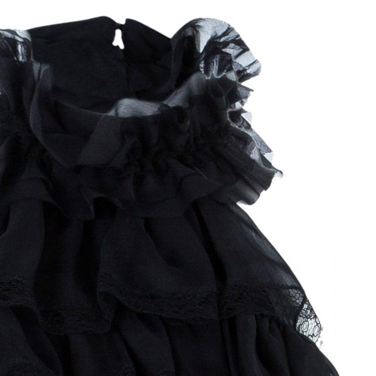Pre Owned Just Cavalli Black Halterneck Detail Dress M
