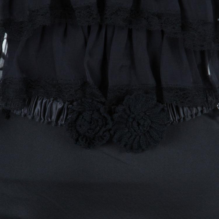Pre Owned Just Cavalli Black Halterneck Detail Dress M