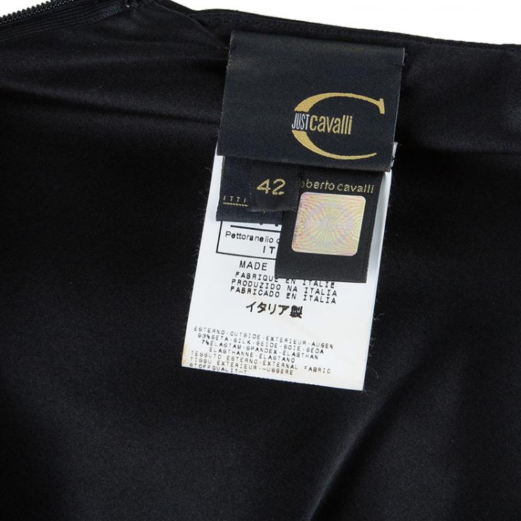 Pre Owned Just Cavalli Black Halterneck Detail Dress M