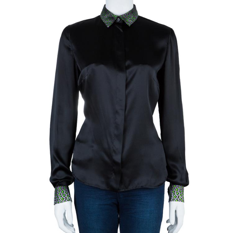 مملوكة مسبقًا Just Cavalli Embellished Collar Shirt S