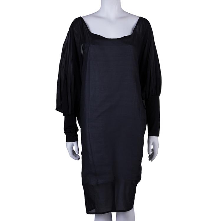 Pre Owned Just Cavalli Sheer Black Dress L