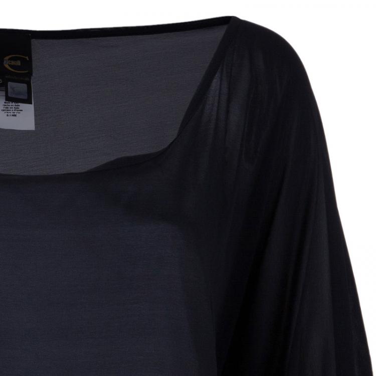 Pre Owned Just Cavalli Sheer Black Dress L