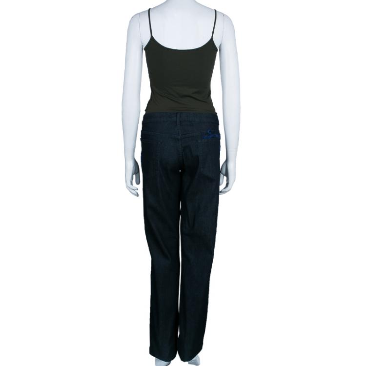 Pre Owned Just Cavalli Applique Detail Denim Pants XXL