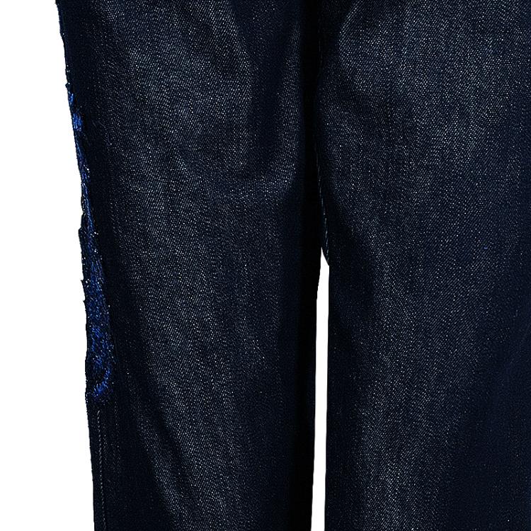 Pre Owned Just Cavalli Applique Detail Denim Pants XXL