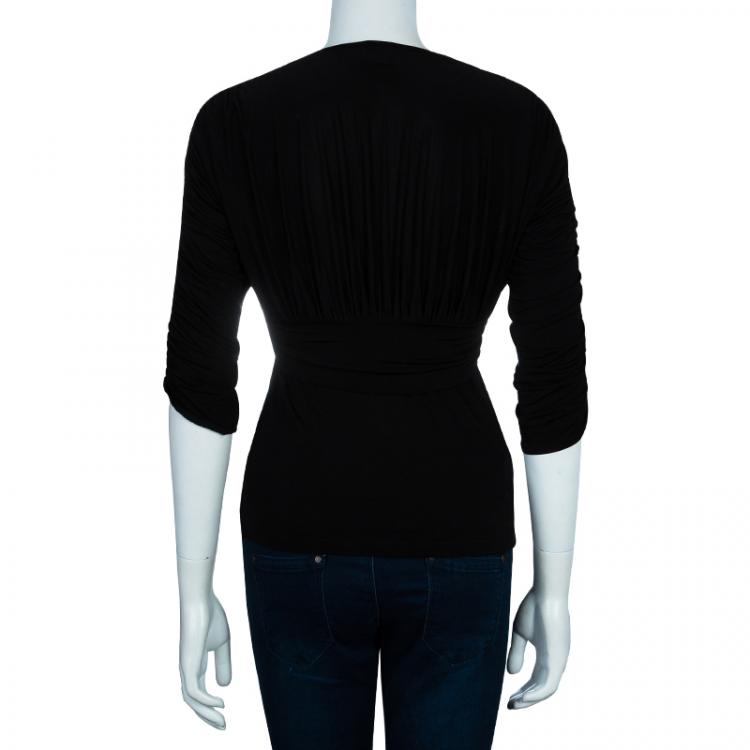 Pre Owned Just Cavalli Black Draped Top M