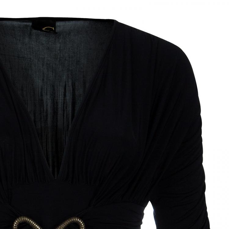 Pre Owned Just Cavalli Black Draped Top M