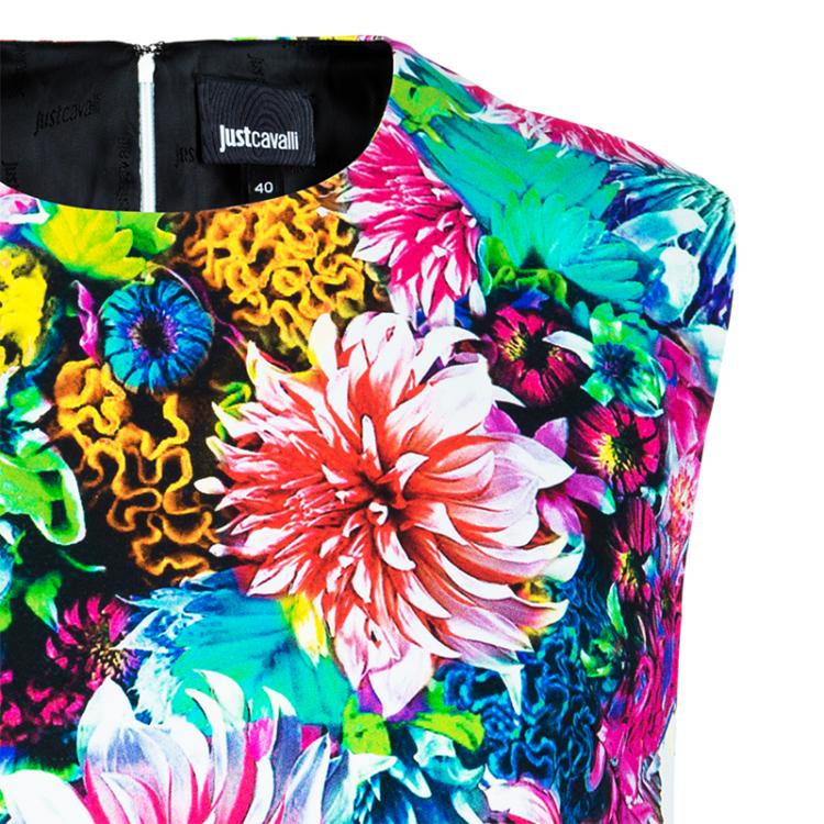 Pre Owned Just Cavalli Multicolor Flower Print Crop Top S
